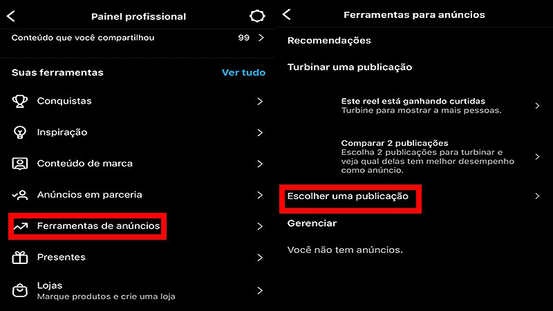 captura de tela do Instagram