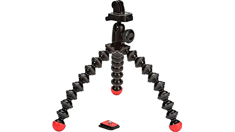 imagem de um tripé Joby GorillaPod na cor preta e pernas totalmente articuladas