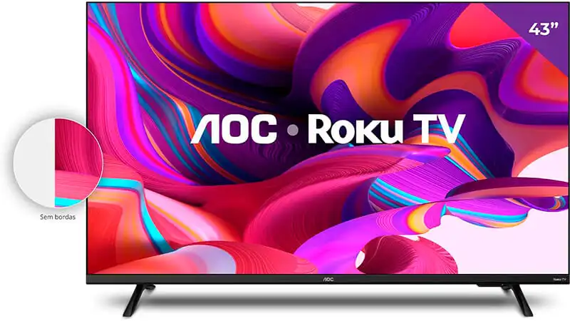 imagem de uma TV 43 polegadas AOC Roku