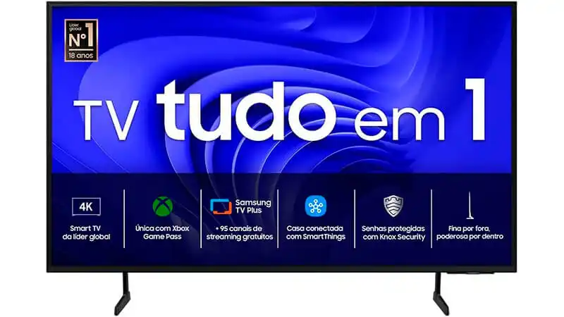 imagem de uma TV 43 polegadas Samsung Crystal