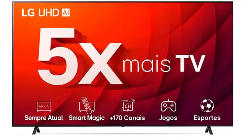 imagem de uma televisão de 50 polegadas LG