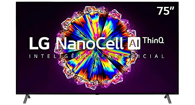 foto de uma televisão de 75 polegadas da LG da linha NanoCell