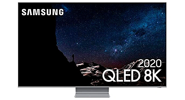 foto de uma televisão de 75 polegadas com painel QLED da Samsung
