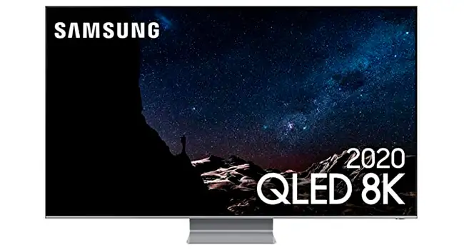 foto de uma televisão de 75 polegadas com painel QLED da Samsung