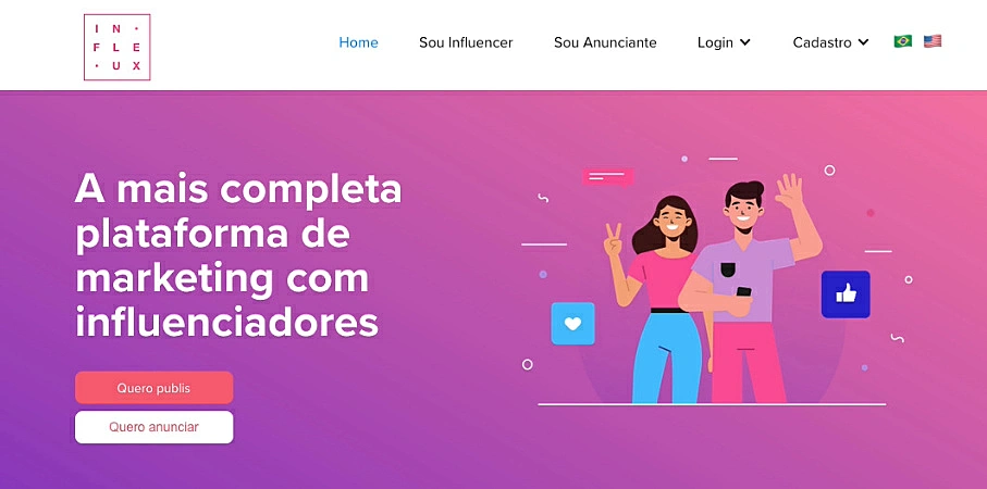 Captura de tela do Infleux