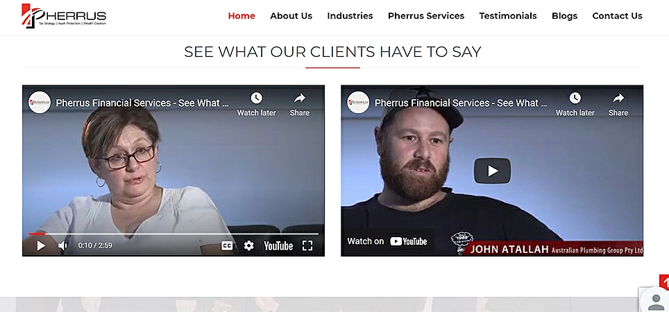 Pherrus Financial Services customer review videos
