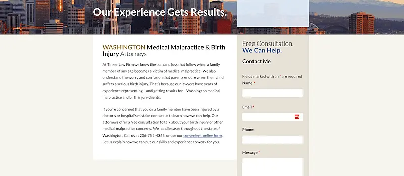 Seattle Malpractice Lawyers website