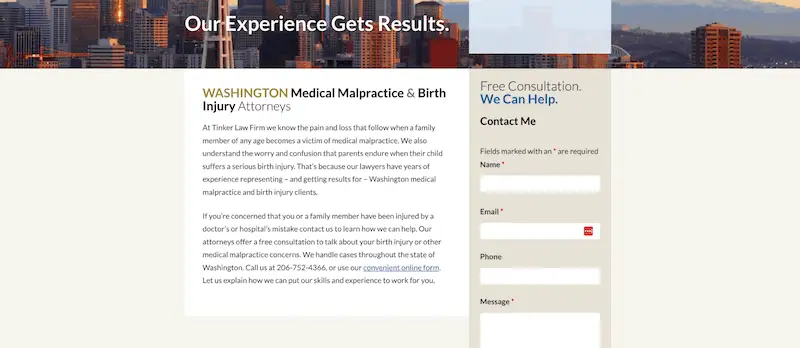 Seattle Malpractice Lawyers website