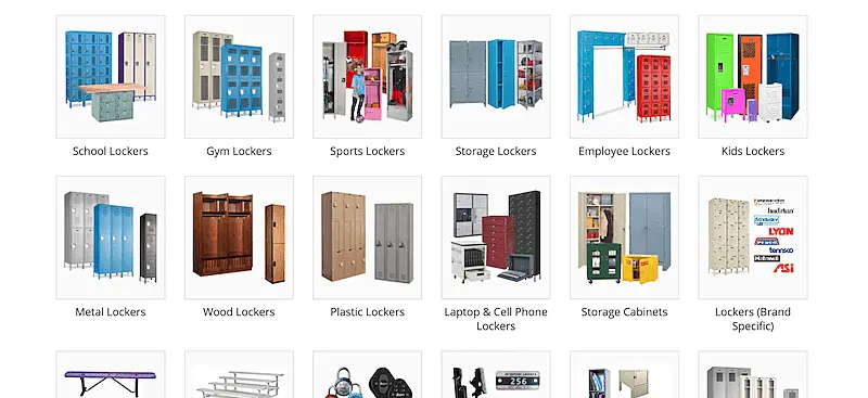 Image with several types of lockers