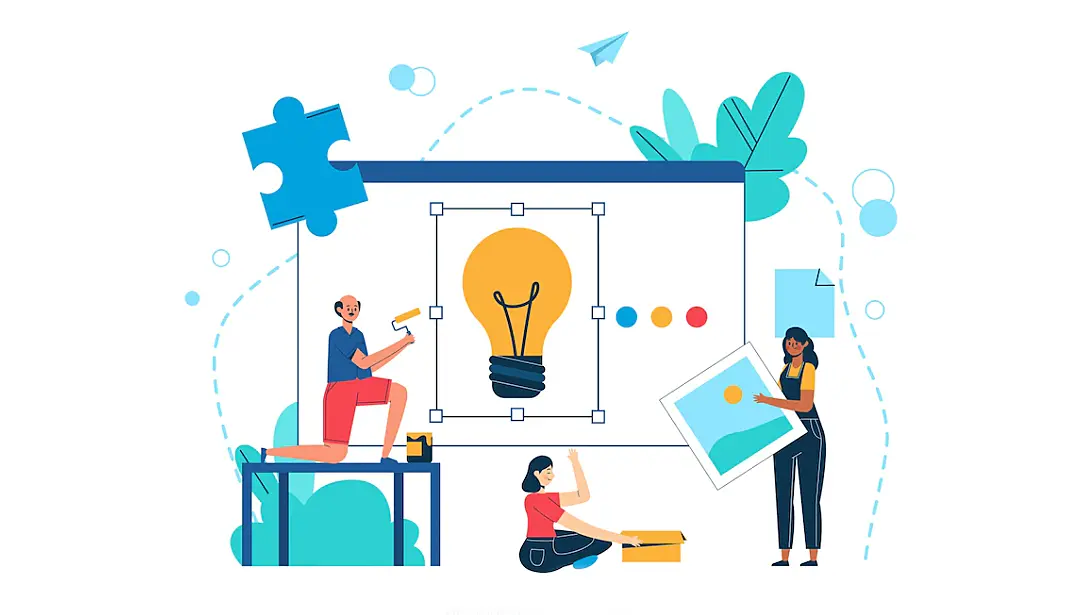 Ilustración concepto de construcción de marca