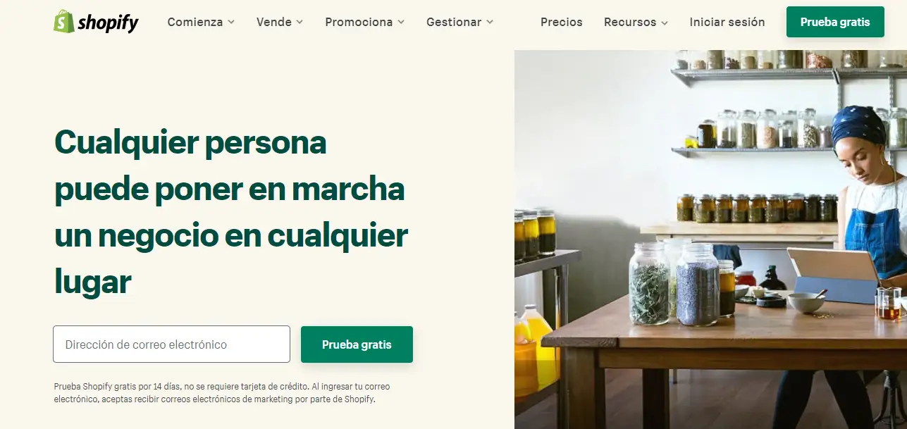 Shopify Pagina web de Shopify