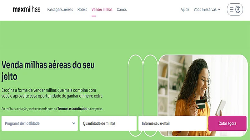 Captura de tela do maxmilhas