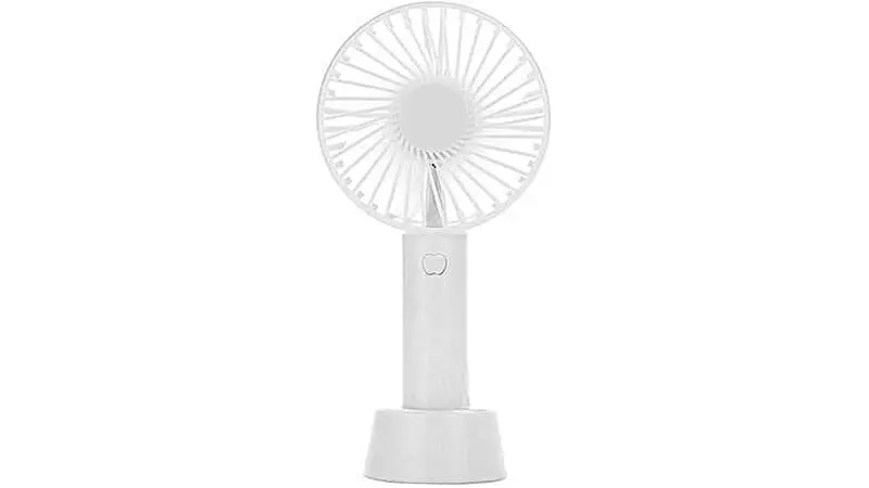 imagem de um ventilador portátil dobrável da AB Mida na cor branca com quatro pás