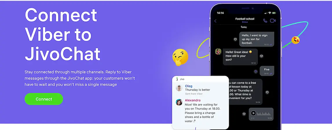 JivoChat Viber integration page