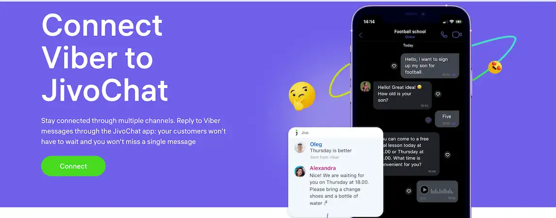 JivoChat Viber integration page