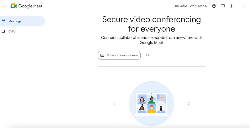 Google Meet page