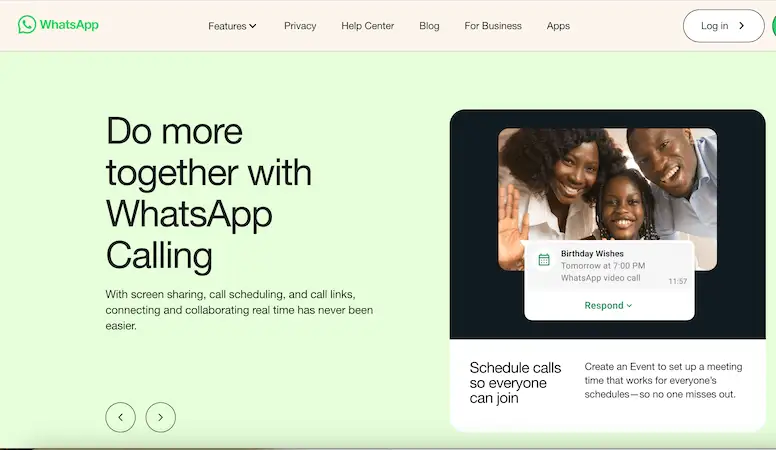 WhatsApp page