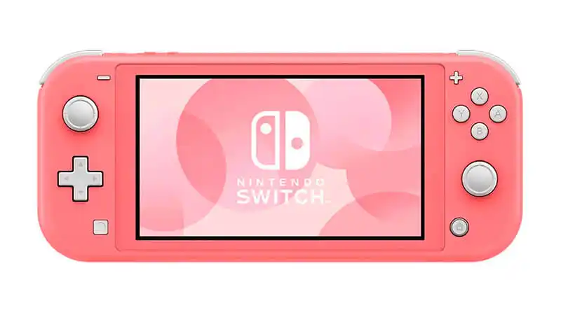 imagem de um Nintendo Switch Lite com design na cor Coral