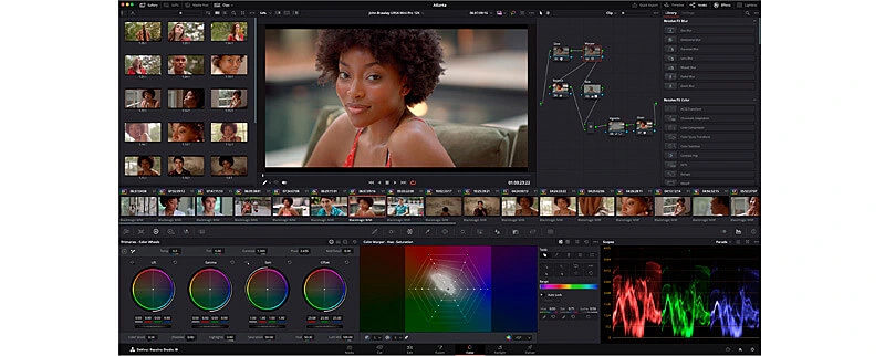 captura de tela da ferramenta para videomaker davinci resolve