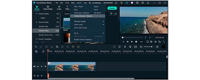 captura de tela da ferramenta de videomaker filmora