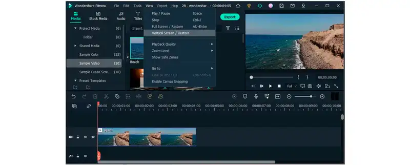 8 captura de tela da ferramenta de videomaker filmora