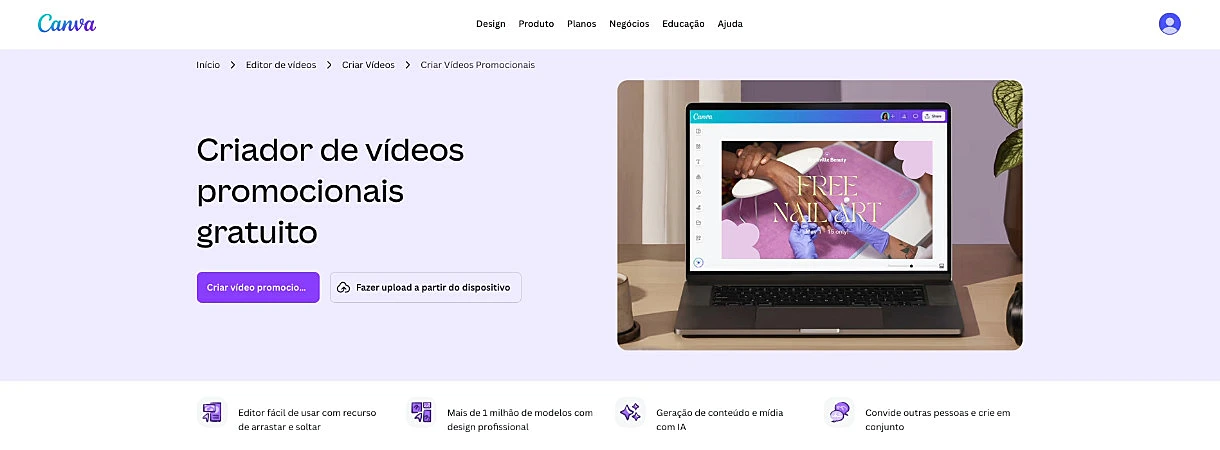 captura de tela do Canva