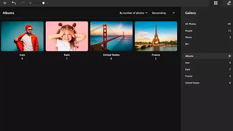imagem que mostra a interface do visualizador de fotos da Movavi