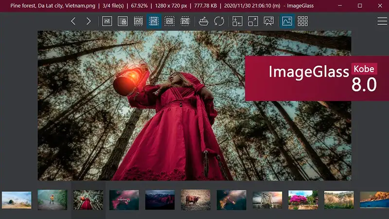 imagem que mostra a interface do visualizador de fotos Image Glass