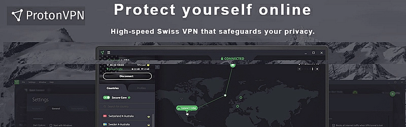 Interface web do ProtonVPN