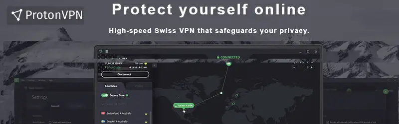 Interface web do ProtonVPN