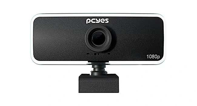 foto de uma webcam para pc Raza de PCYES na cor preta com bordas transparentes