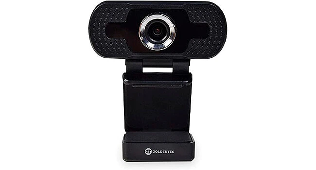 foto de uma webcam GT da Goldentec na cor preta
