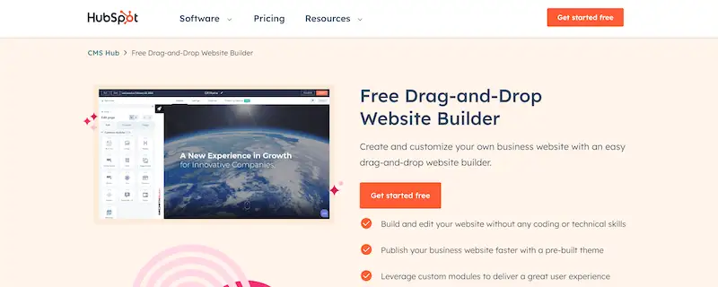 Hubspot website builder page