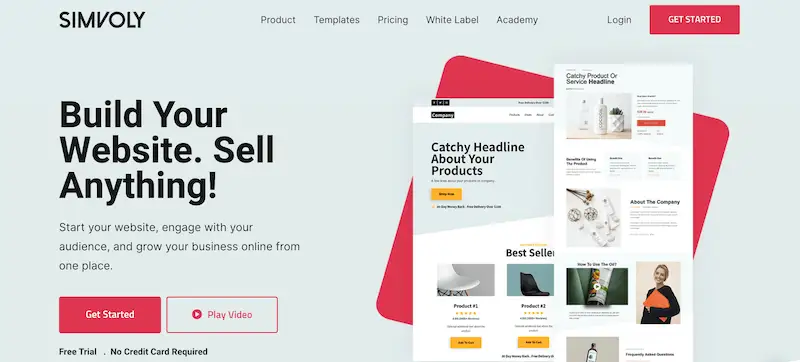 Simvoly home page
