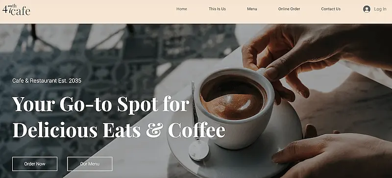 Cafe website template