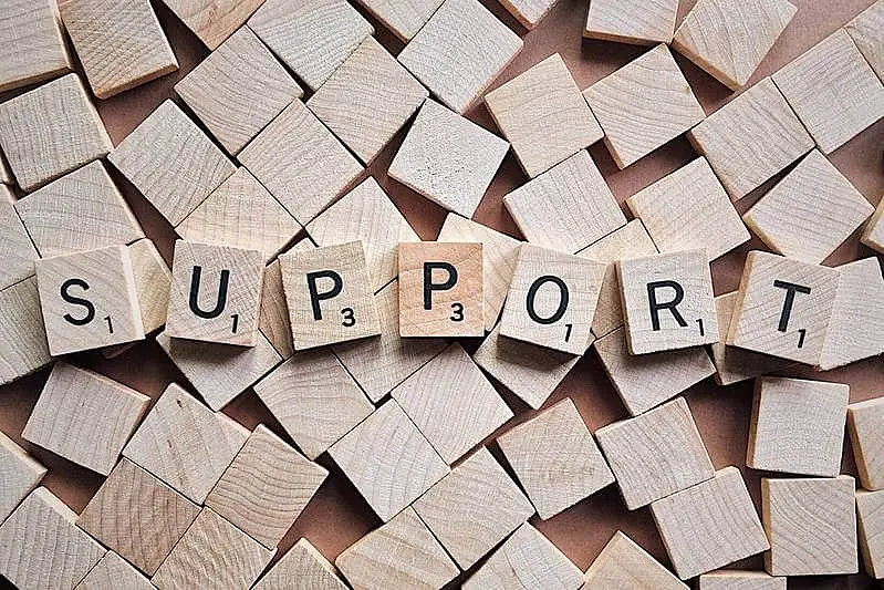 In the image it's written "Support".