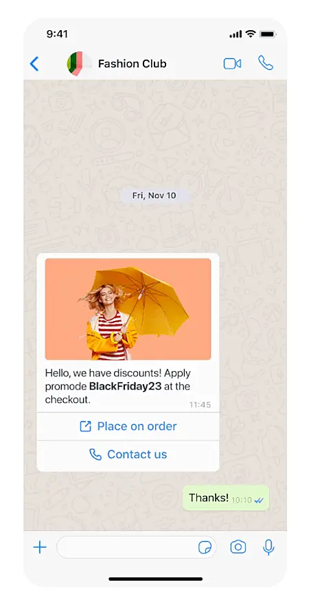 WhatsApp campaign example