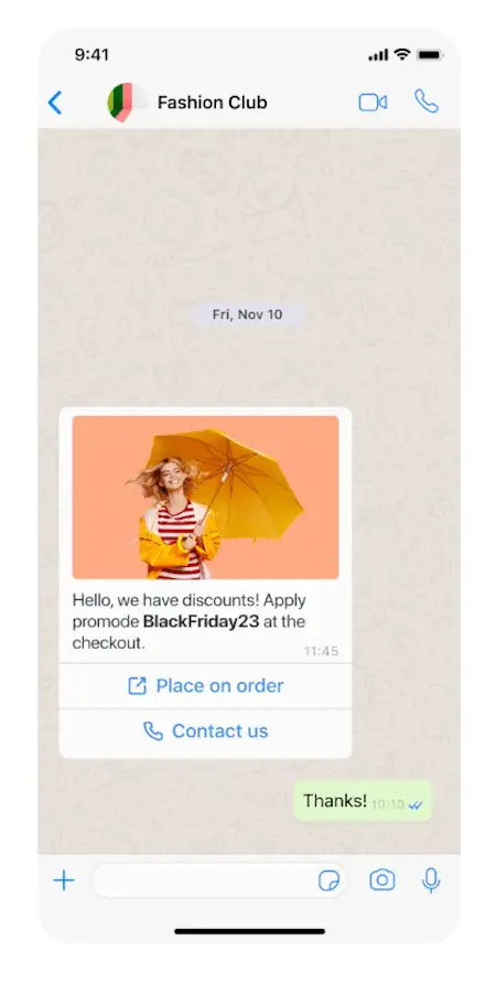 WhatsApp campaign example