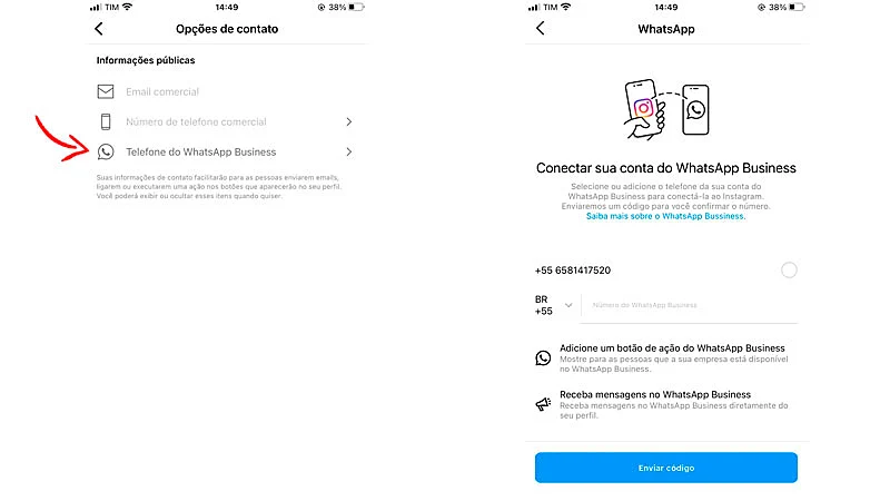 Captura de telas do aplicativo do Instagram ilustrando os passos 4 e 5
