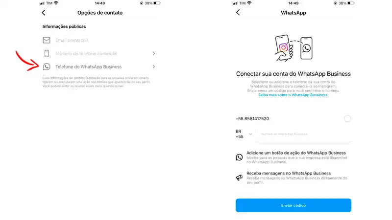 Captura de telas do aplicativo do Instagram ilustrando os passos 4 e 5
