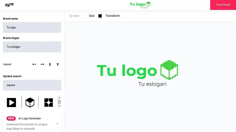 Crea logos en Zyro