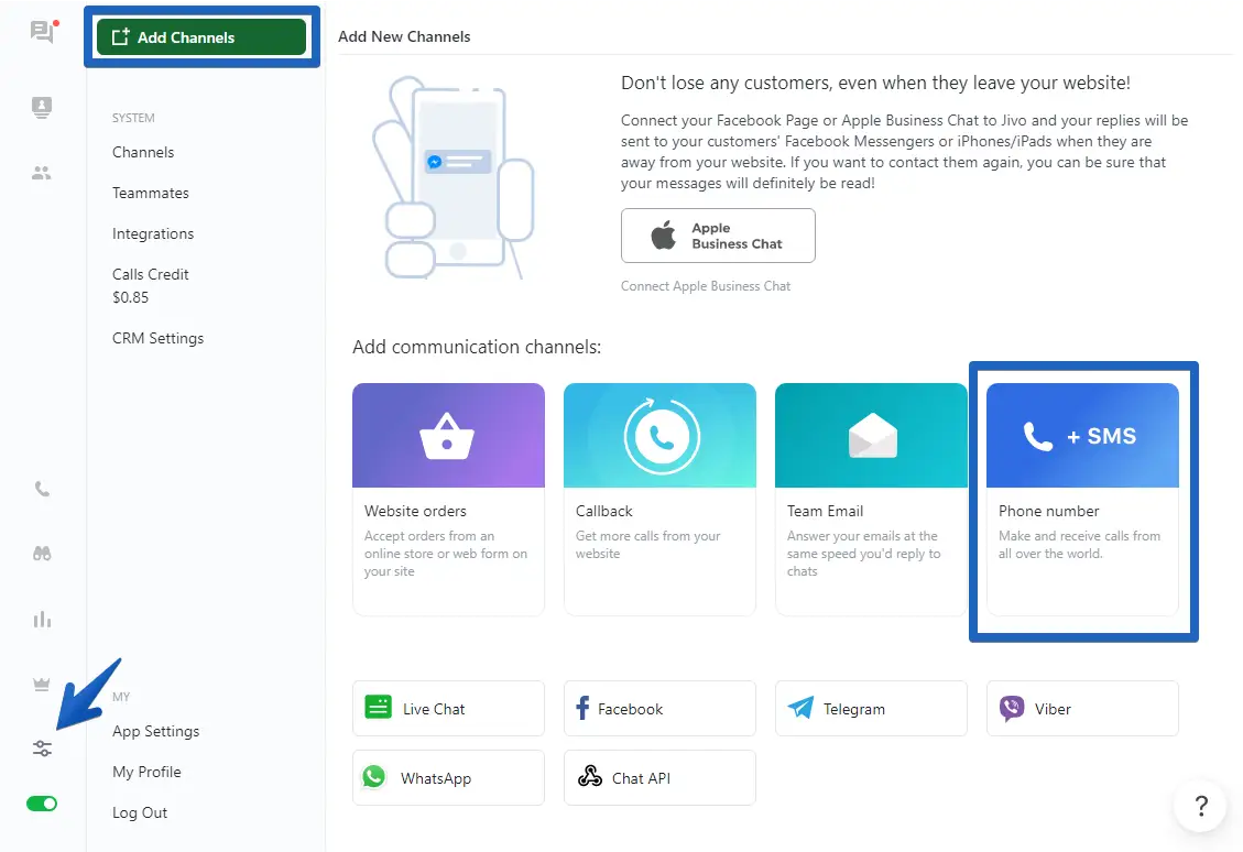 Connect your phone number to JivoChat Business Phone
