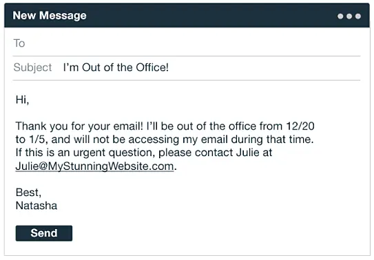 Out-of-office email reply
