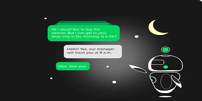 The image shows a chatbot interaction