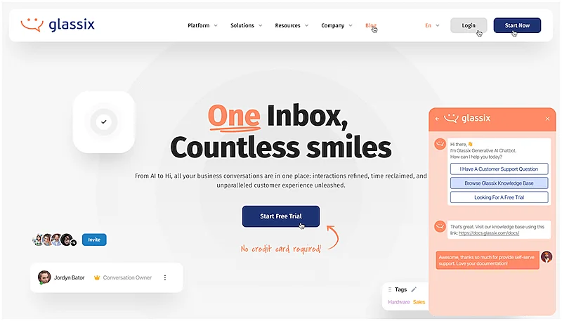 Glassix home page