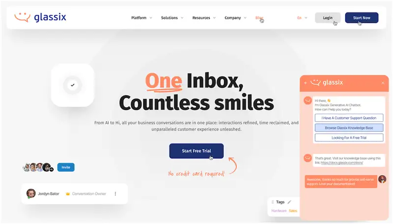 Glassix home page