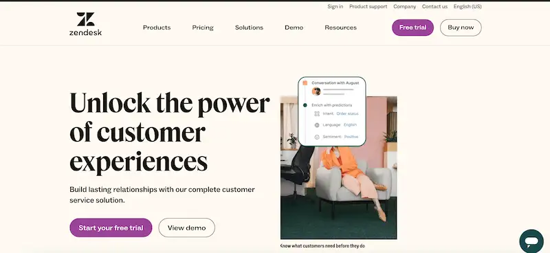 Zendesk website