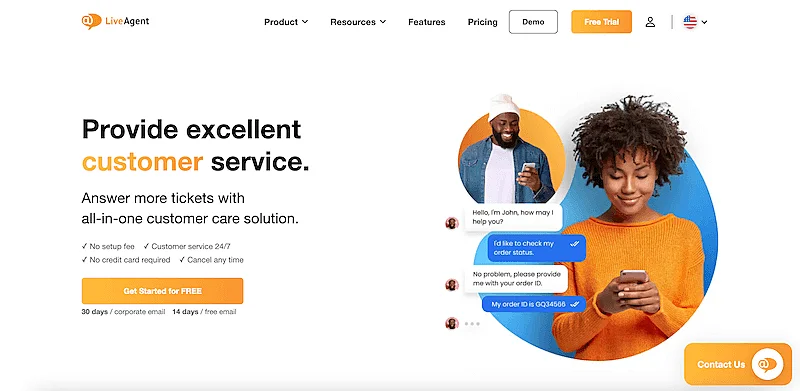 LiveAgent website