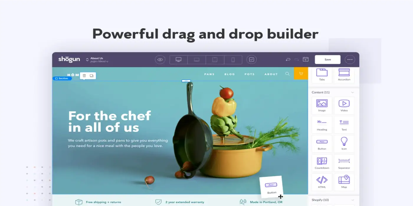 Best Shopify apps - Shogun Shogun app