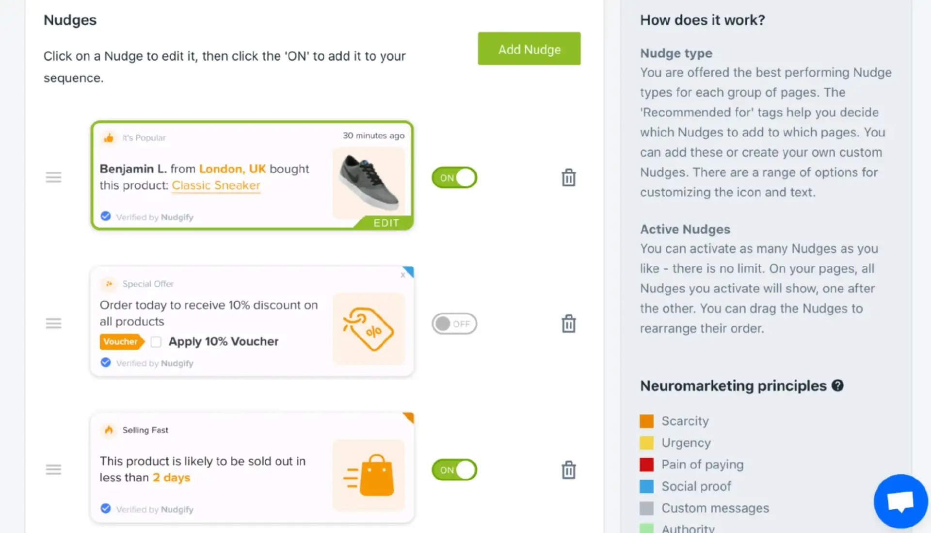 Best Shopify apps - Nudgify Nudgify app